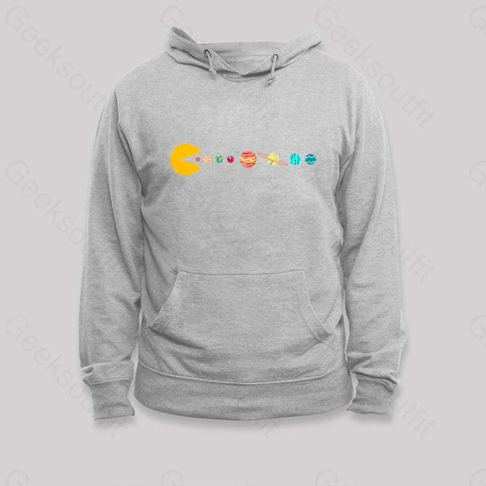 Solar System Eating Game Hoodie Grey / S