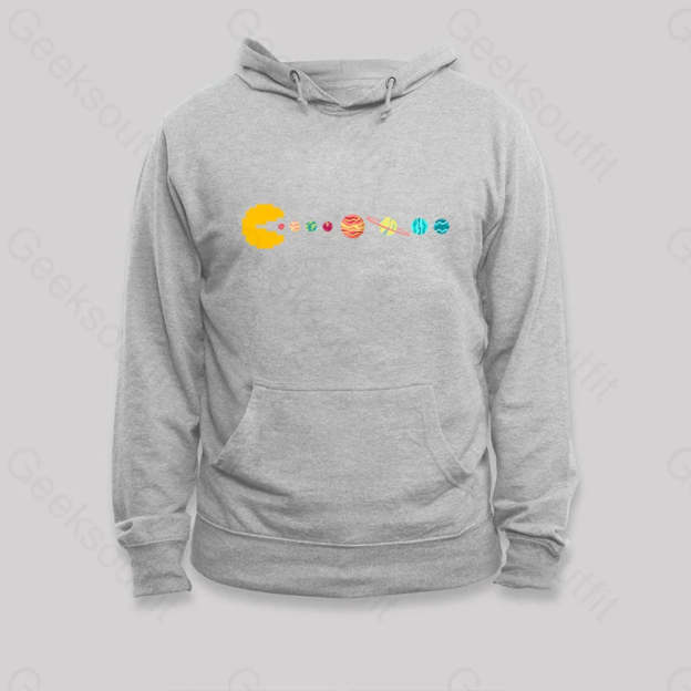 Solar System Eating Game Hoodie Grey / S