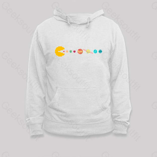 Solar System Eating Game Hoodie White / S