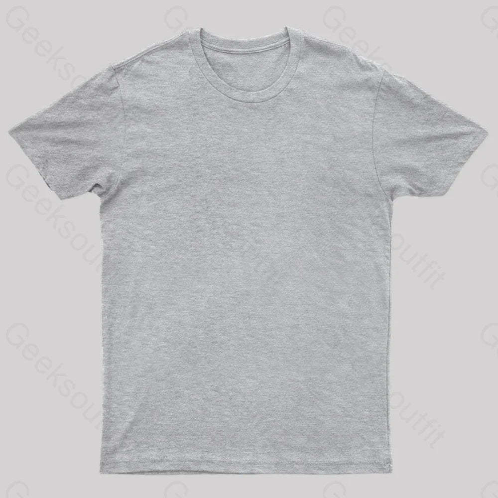 Solid Color Basic Cotton Geek T-Shirt Grey / S