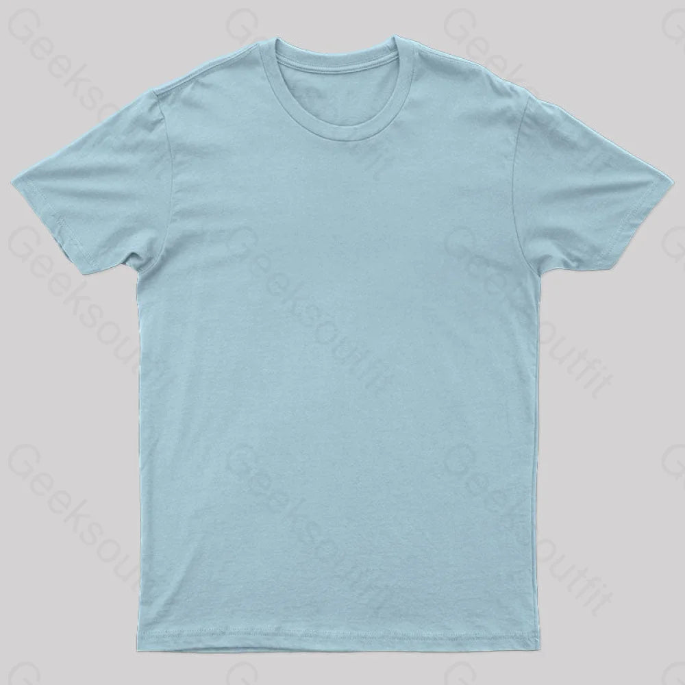 Solid Color Basic Cotton Geek T-Shirt Light Blue / S