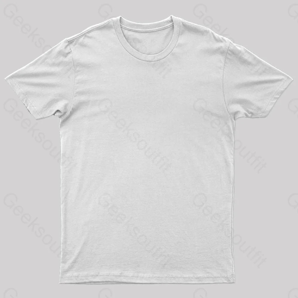 Solid Color Basic Cotton Geek T-Shirt White / S