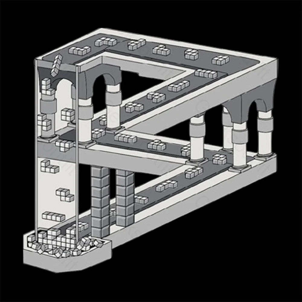 Some Game Involving Falling Blocks In The Style Of M.c. Escher Nerd T-Shirt