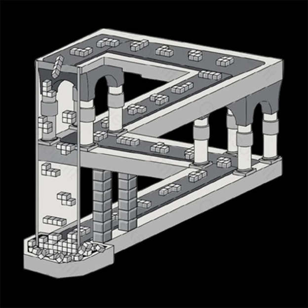 Some Game Involving Falling Blocks In The Style Of M.c. Escher Nerd T-Shirt