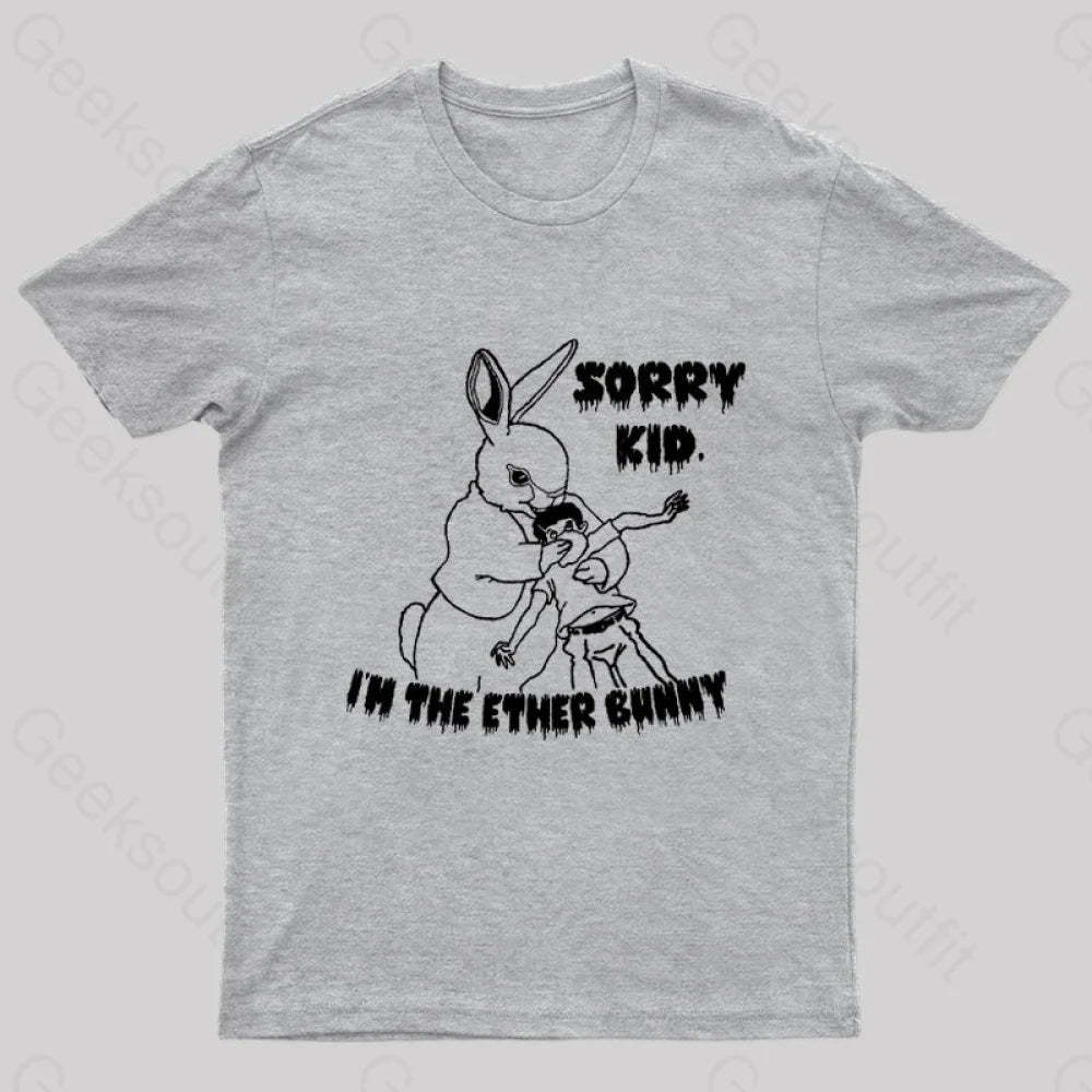 Sorry Kid I’m The Ether Bunny Nerd T-Shirt Grey / S
