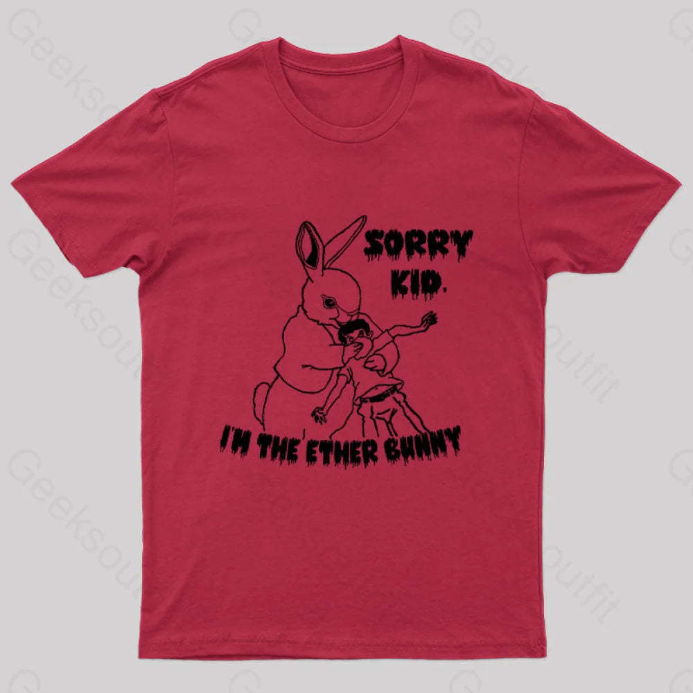 Sorry Kid I’m The Ether Bunny Nerd T-Shirt Red / S