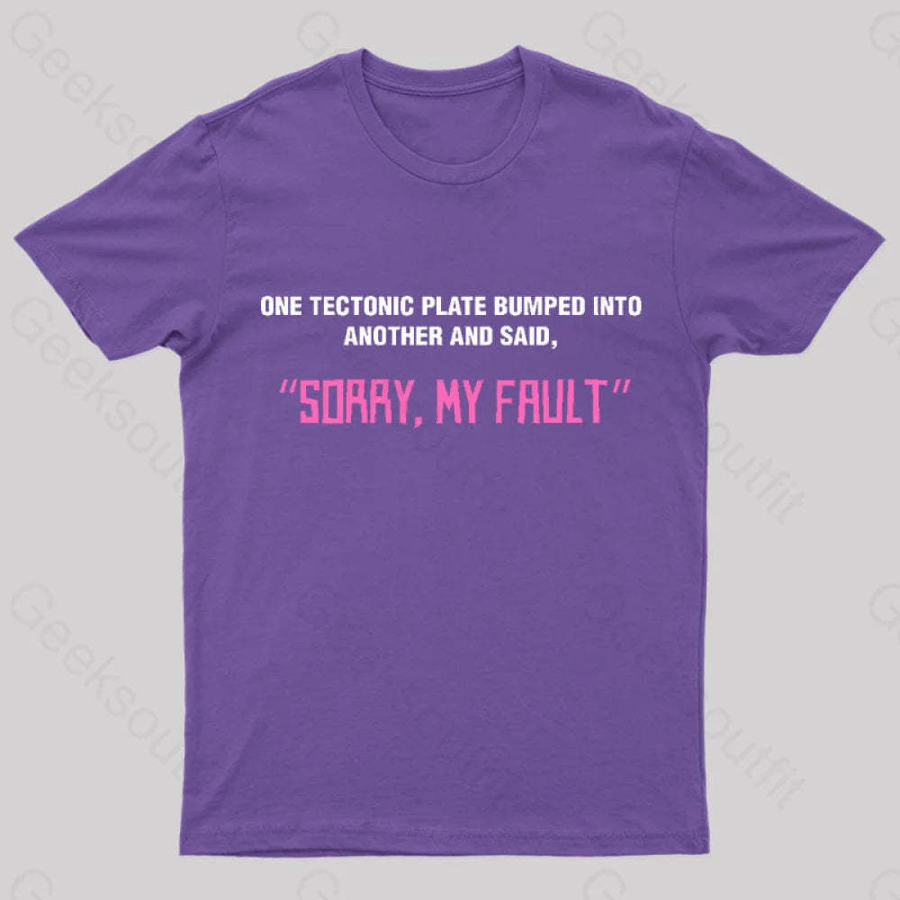 Sorry My Fault Nerd T-Shirt Purple / S
