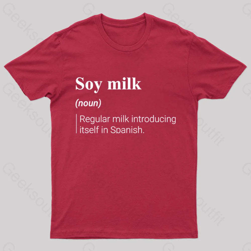 Soy Milk Meaning Nerd T-Shirt Red / S