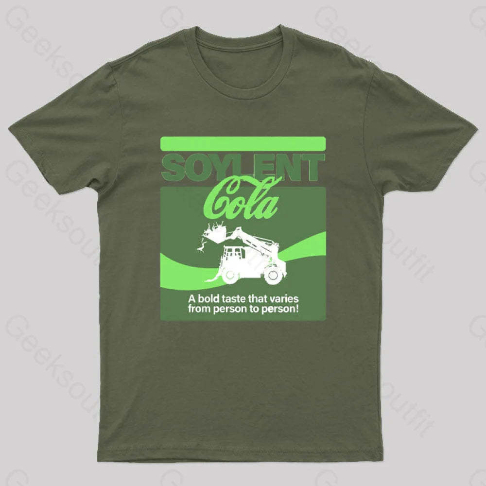 Soylent Cola Geek T-Shirt Army Green / S