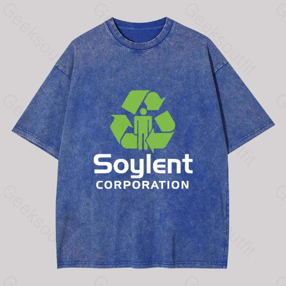 Soylent Corporation Geek Washed T-Shirt Blue / S