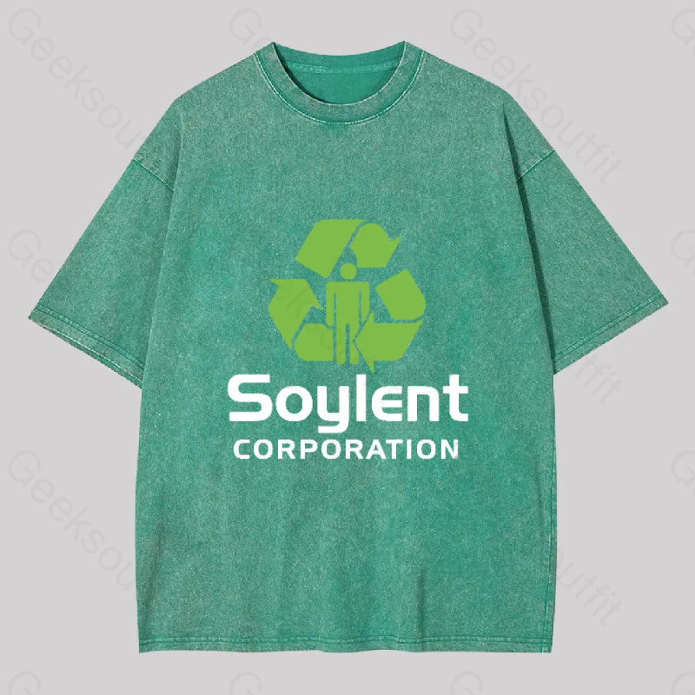 Soylent Corporation Geek Washed T-Shirt Grass Green / S