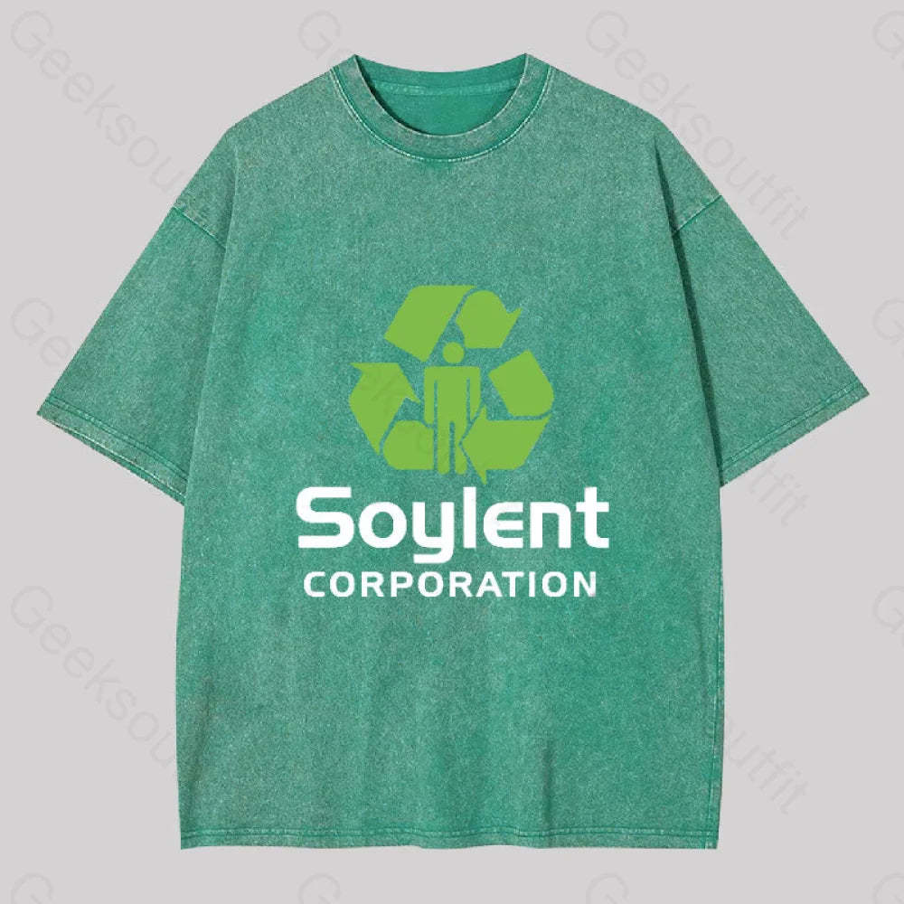 Soylent Corporation Geek Washed T-Shirt Grass Green / S