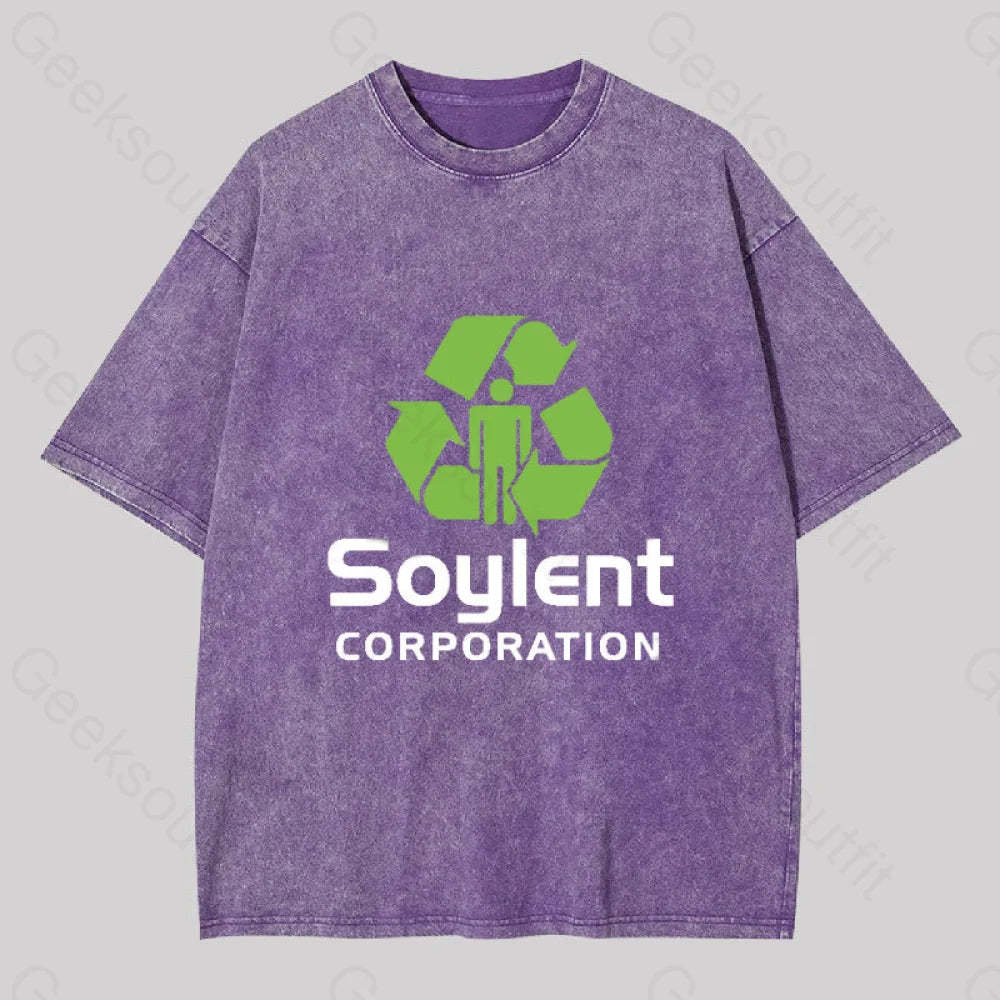 Soylent Corporation Geek Washed T-Shirt Purple / S