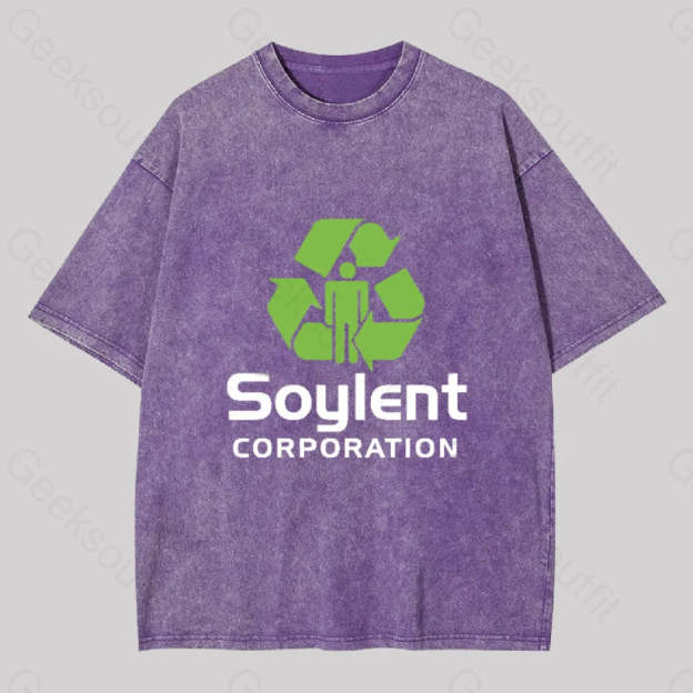 Soylent Corporation Geek Washed T-Shirt Purple / S