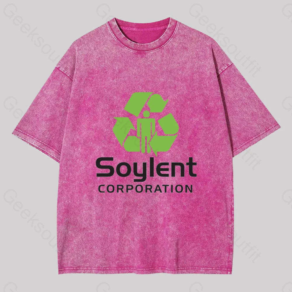 Soylent Corporation Geek Washed T-Shirt Rose Red / S
