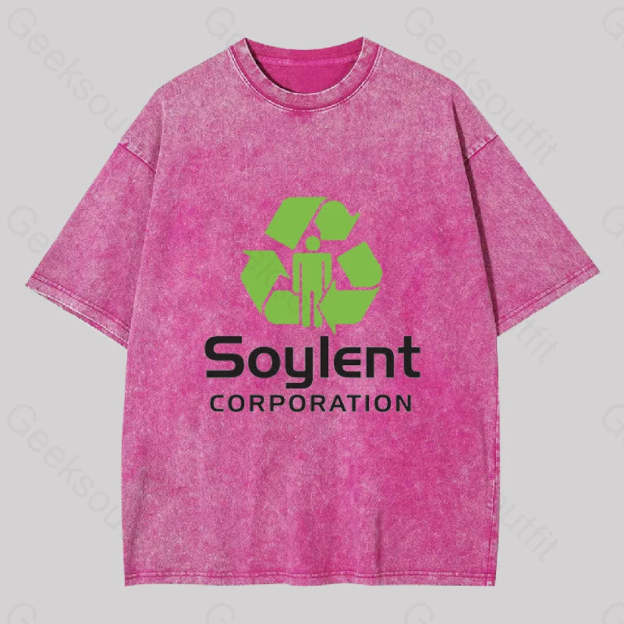 Soylent Corporation Geek Washed T-Shirt Rose Red / S
