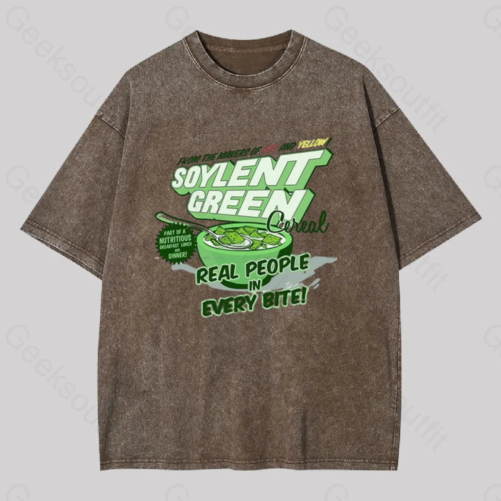 Soylent Green Cereal Washed T-Shirt Coffee / S