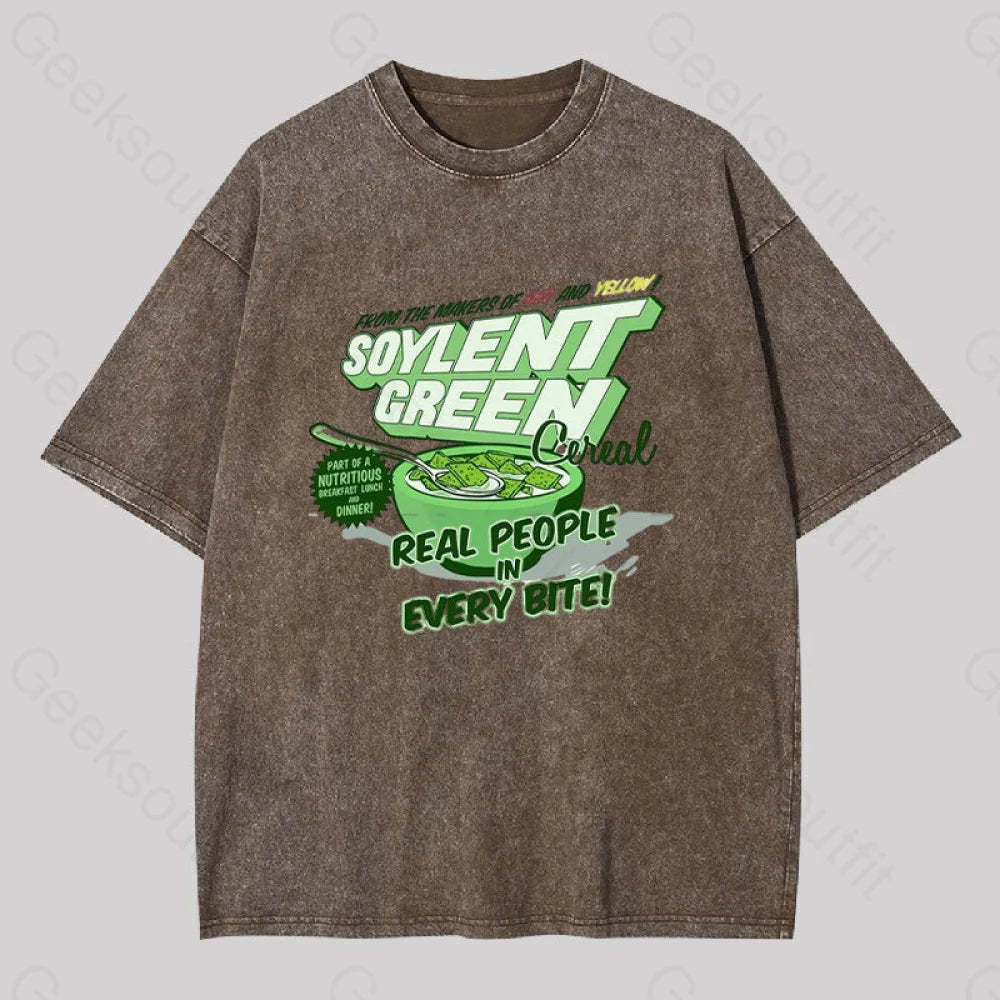 Soylent Green Cereal Washed T-Shirt Coffee / S