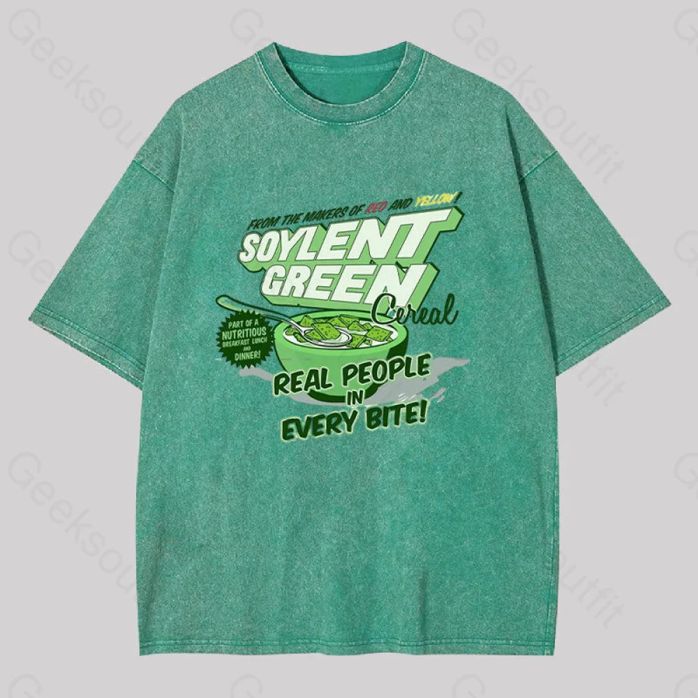 Soylent Green Cereal Washed T-Shirt Grass / S
