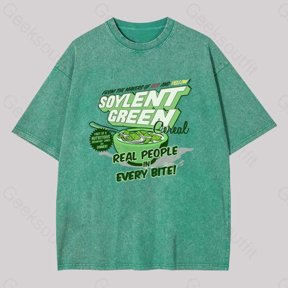 Soylent Green Cereal Washed T-Shirt Grass / S