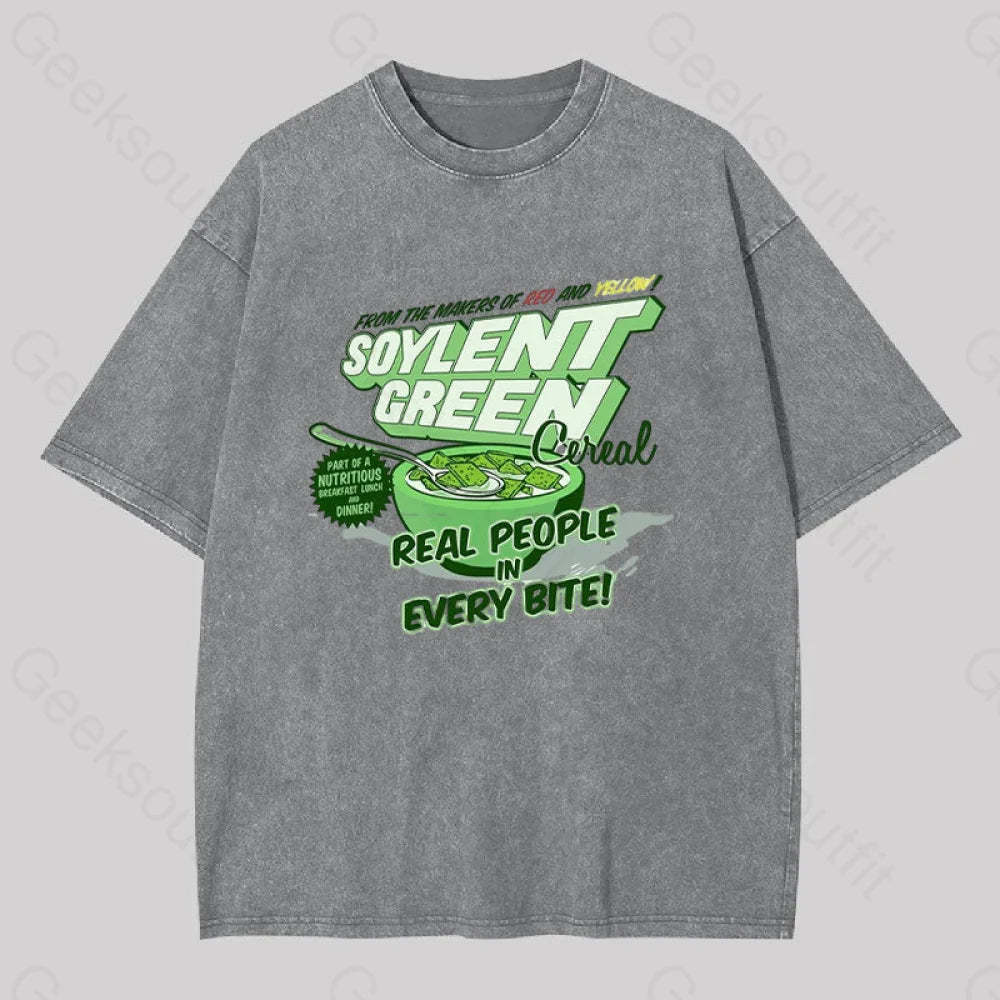 Soylent Green Cereal Washed T-Shirt Grey / S