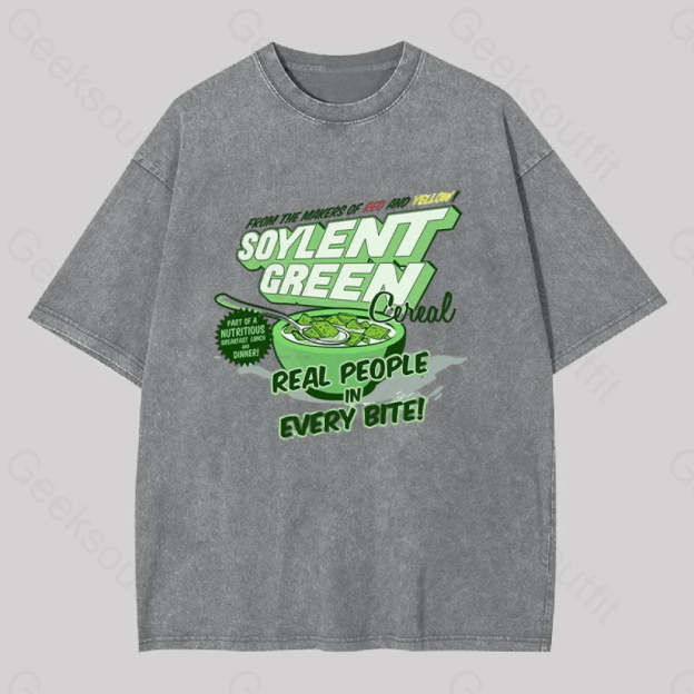 Soylent Green Cereal Washed T-Shirt Grey / S