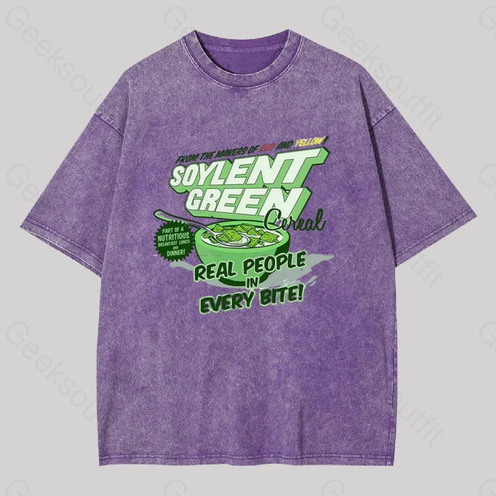 Soylent Green Cereal Washed T-Shirt Purple / S