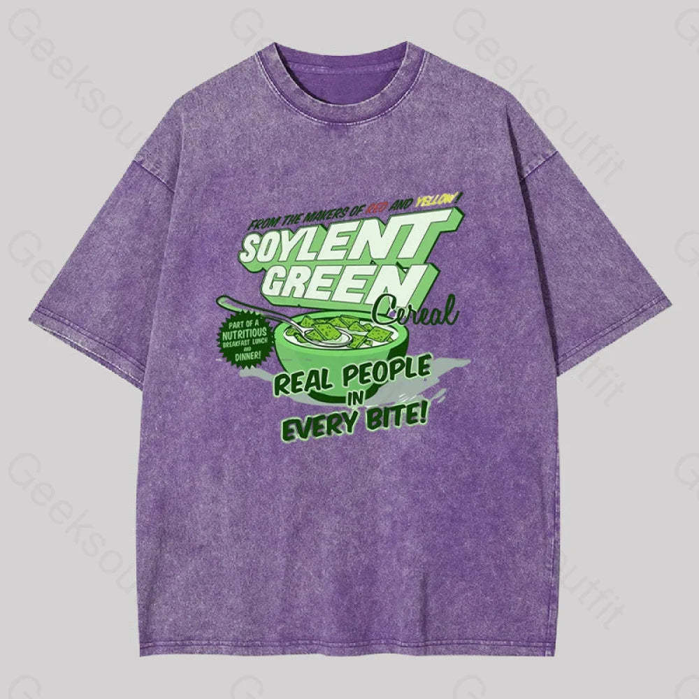 Soylent Green Cereal Washed T-Shirt Purple / S