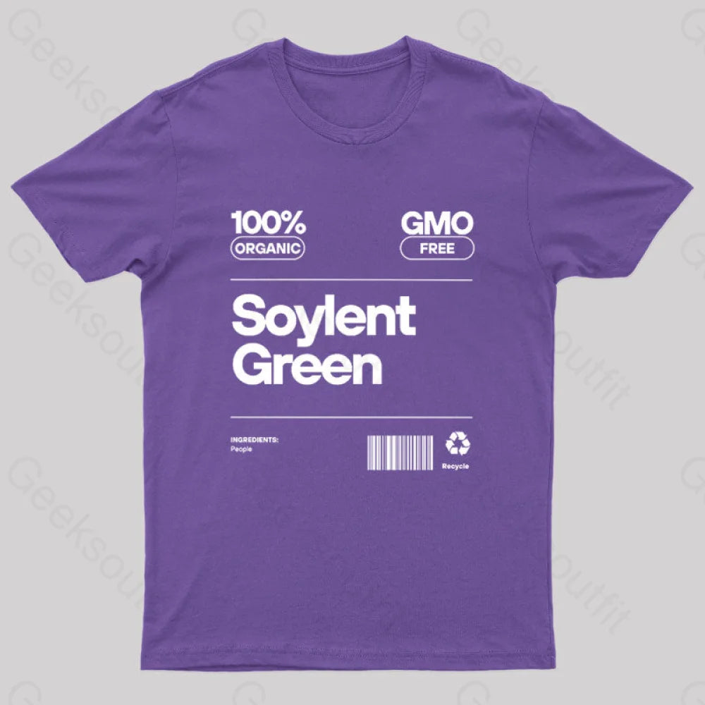 Soylent Green Tag Nerd T-Shirt Purple / S