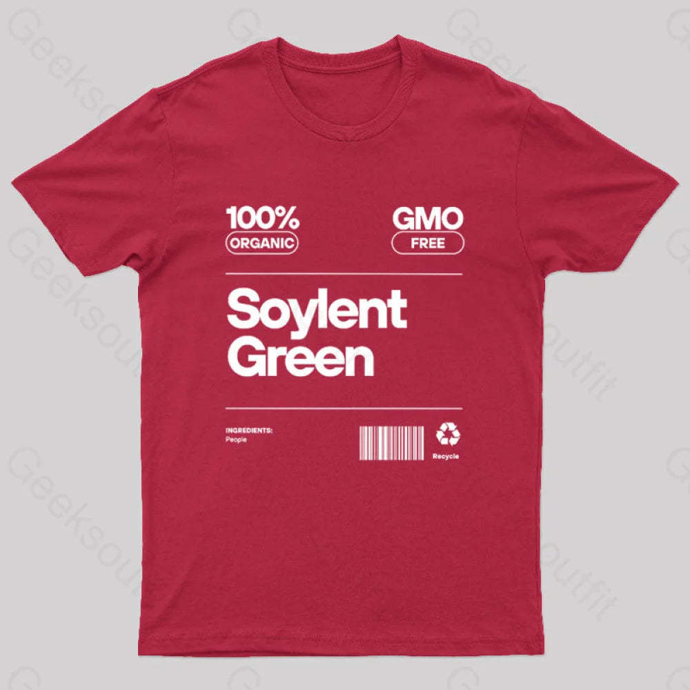Soylent Green Tag Nerd T-Shirt Red / S