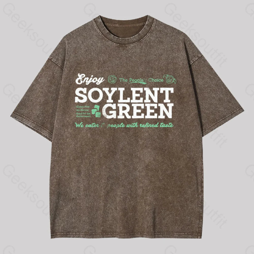 Soylent Green We Cater To People With Refined Taste Washed T-Shirt Coffee / S