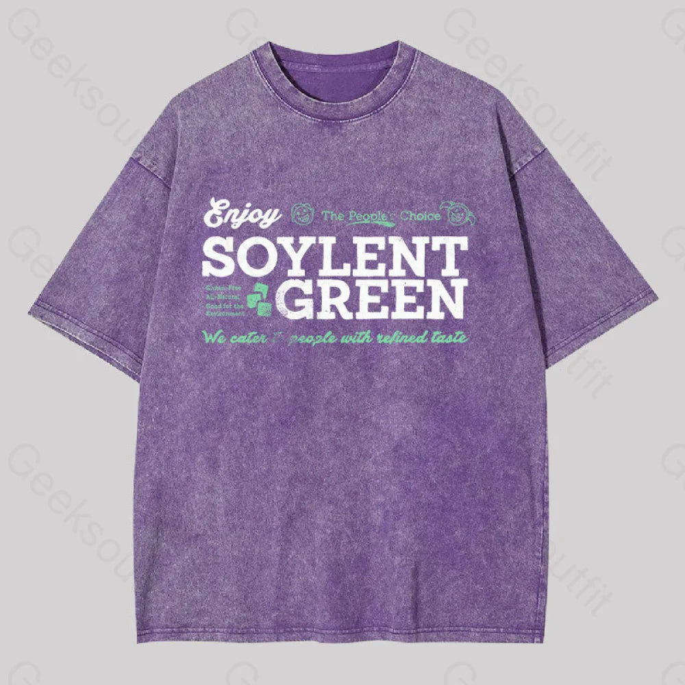 Soylent Green We Cater To People With Refined Taste Washed T-Shirt Purple / S