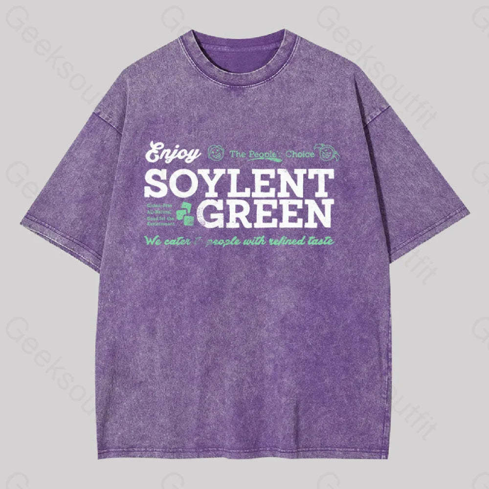 Soylent Green We Cater To People With Refined Taste Washed T-Shirt Purple / S