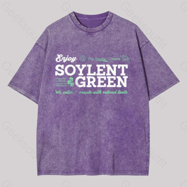 Soylent Green We Cater To People With Refined Taste Washed T-Shirt Purple / S