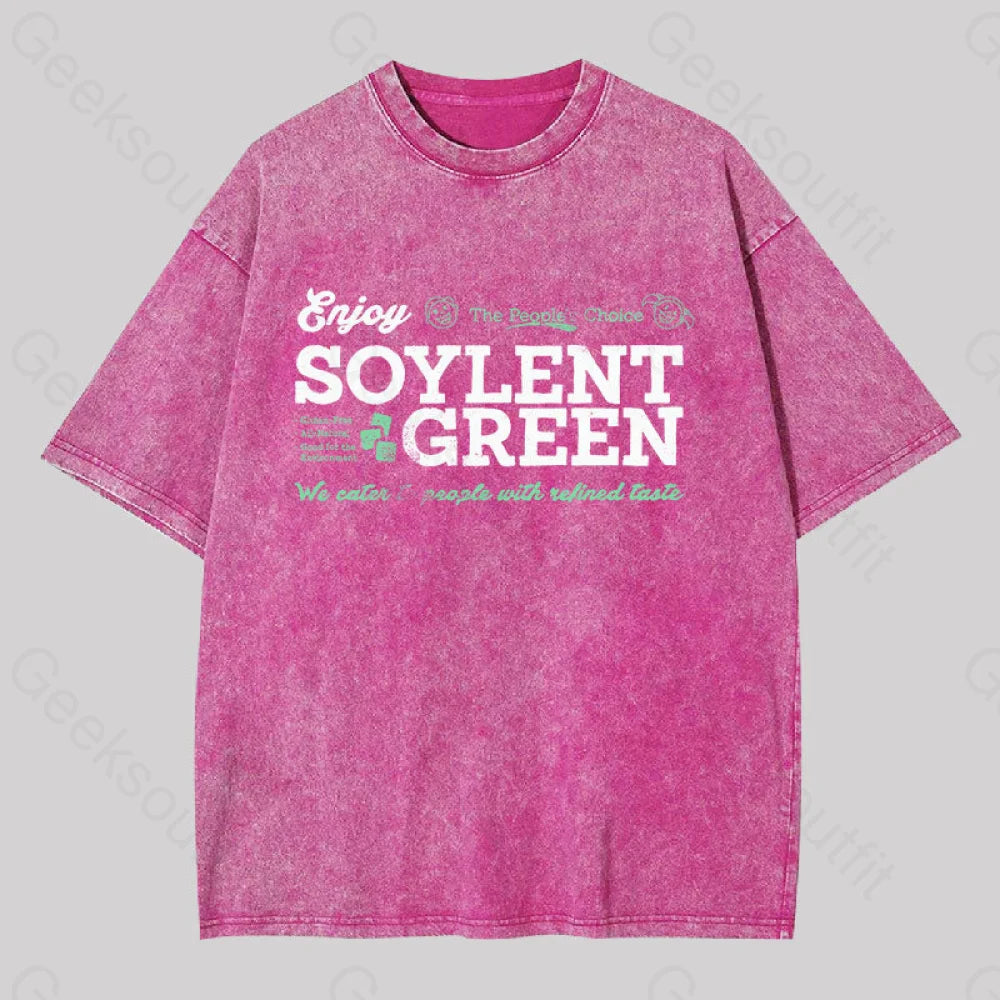 Soylent Green We Cater To People With Refined Taste Washed T-Shirt Rose Red / S