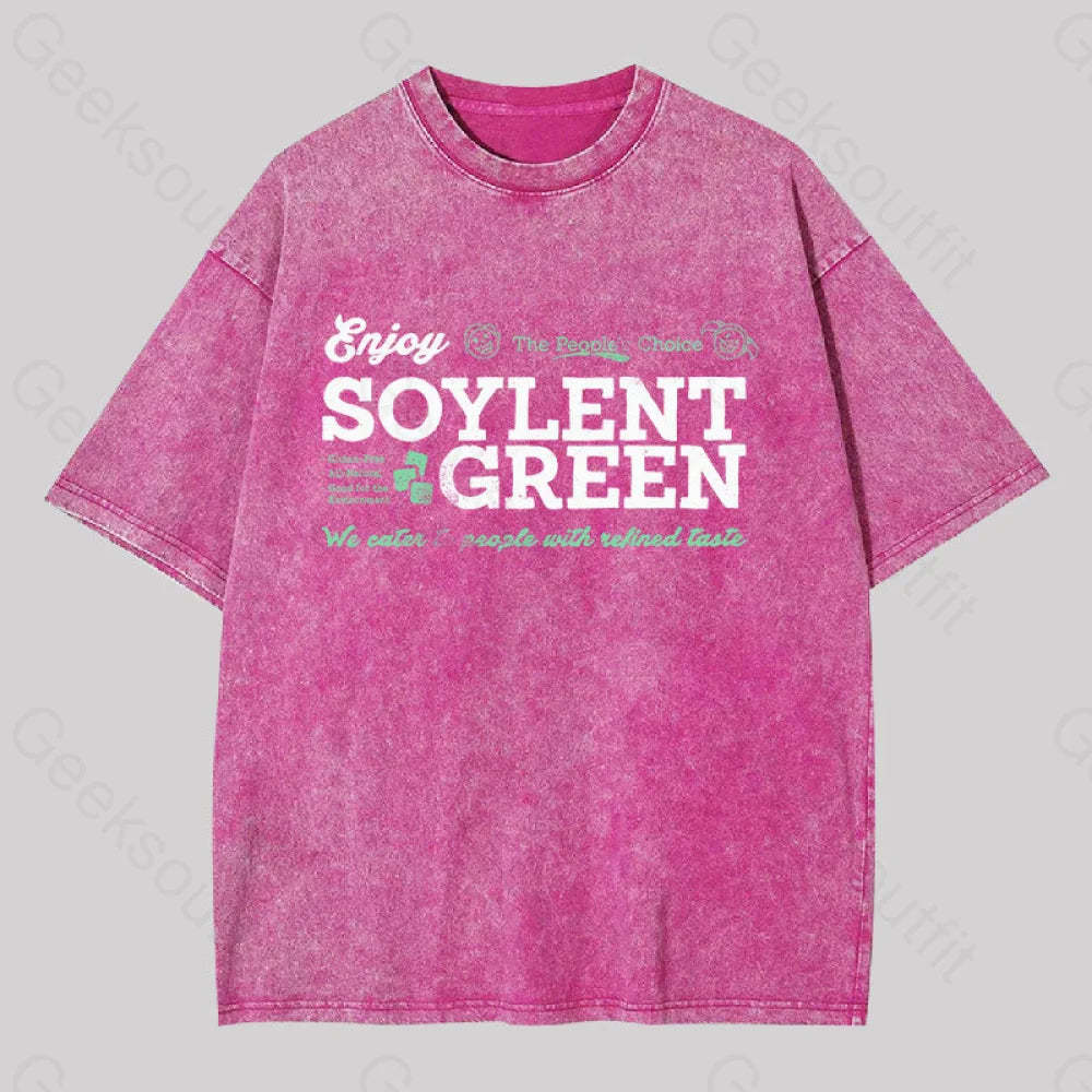 Soylent Green We Cater To People With Refined Taste Washed T-Shirt Rose Red / S