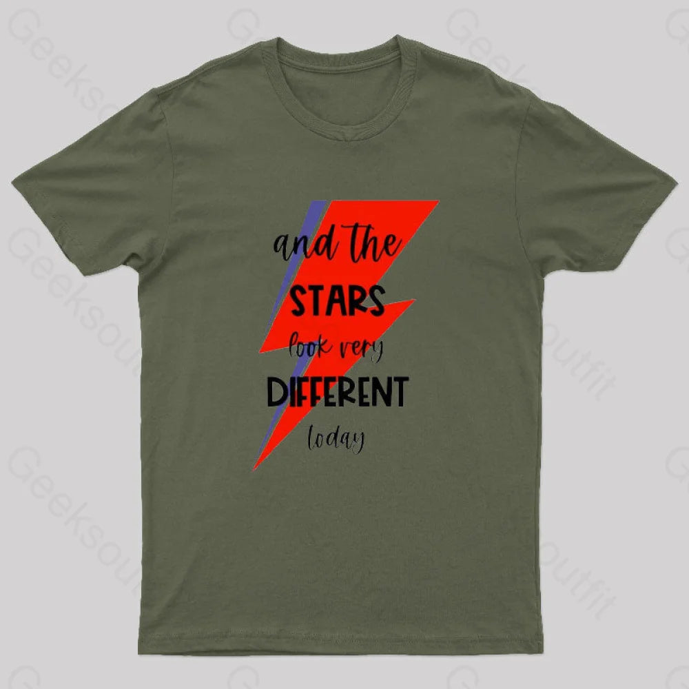 Space Oddity Rock Alternative T-Shirt Army Green / S