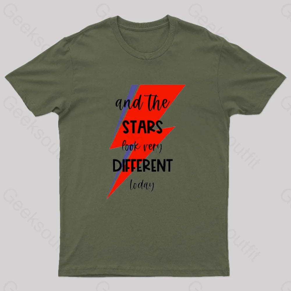 Space Oddity Rock Alternative T-Shirt Army Green / S