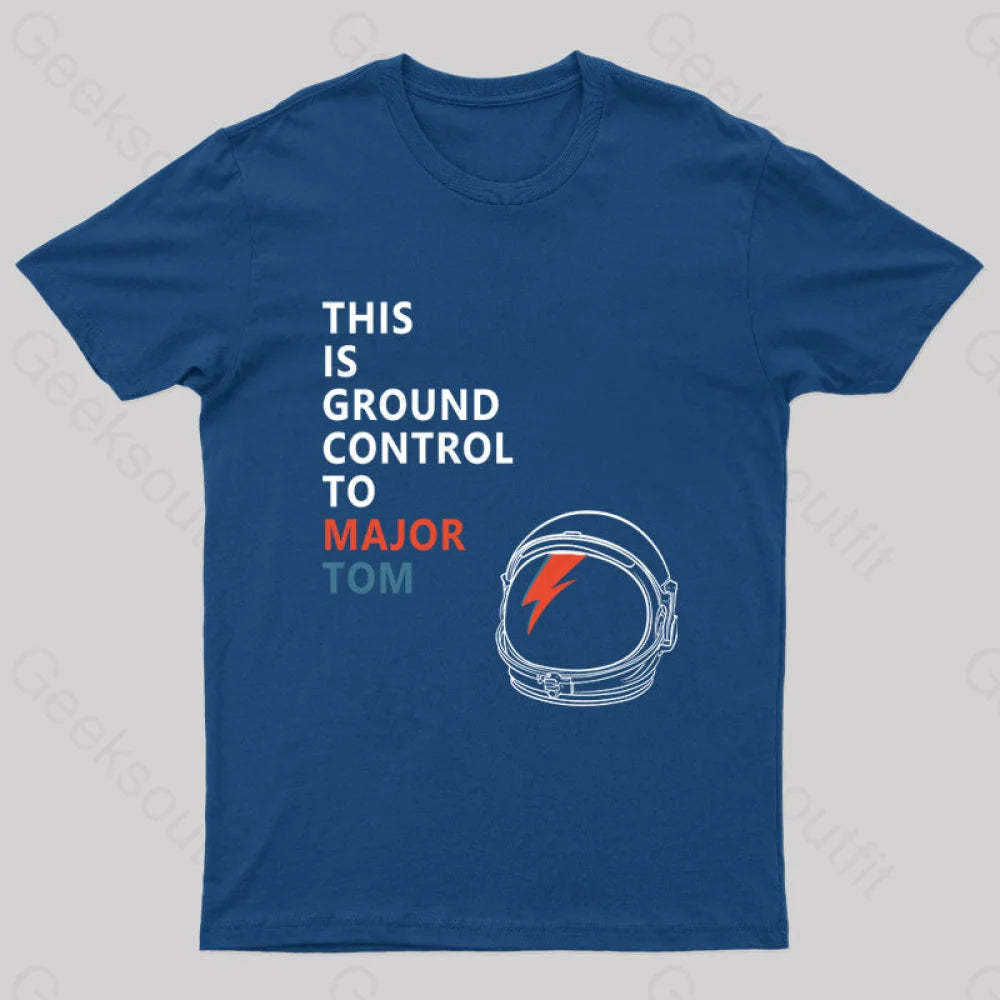 Space Oddity This Is Ground Control To Major Tom T-Shirt Navy / S