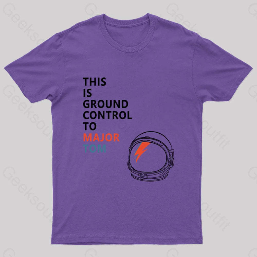 Space Oddity This Is Ground Control To Major Tom T-Shirt Purple / S