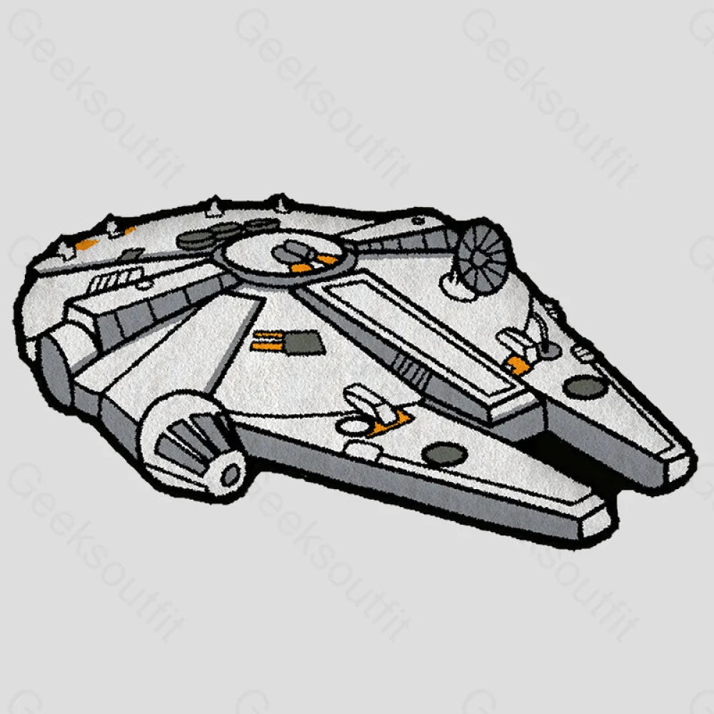 Space Ship Funny Imitation Wool Rug