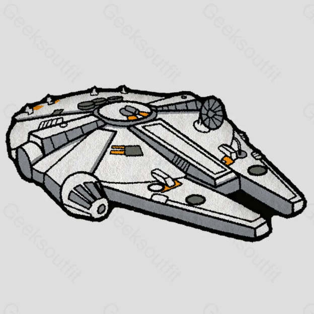 Space Ship Funny Imitation Wool Rug