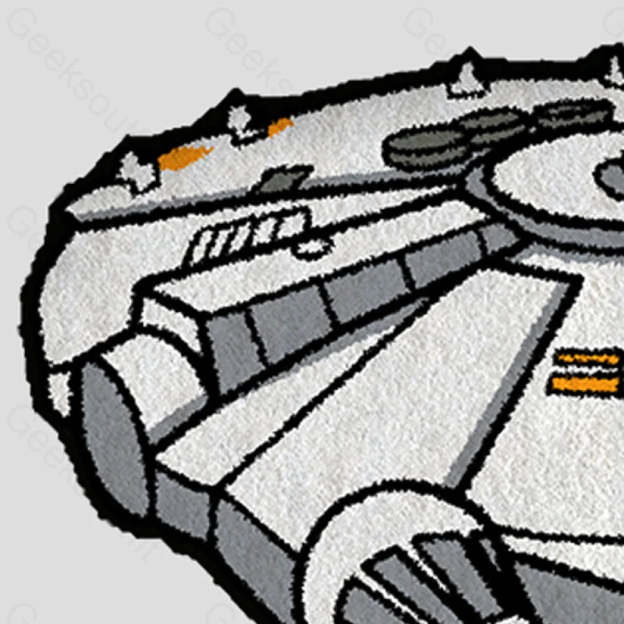 Space Ship Funny Imitation Wool Rug