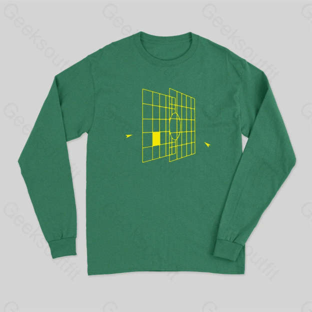 Space Ship Targeting Computer Long Sleeve T-Shirt Green / S