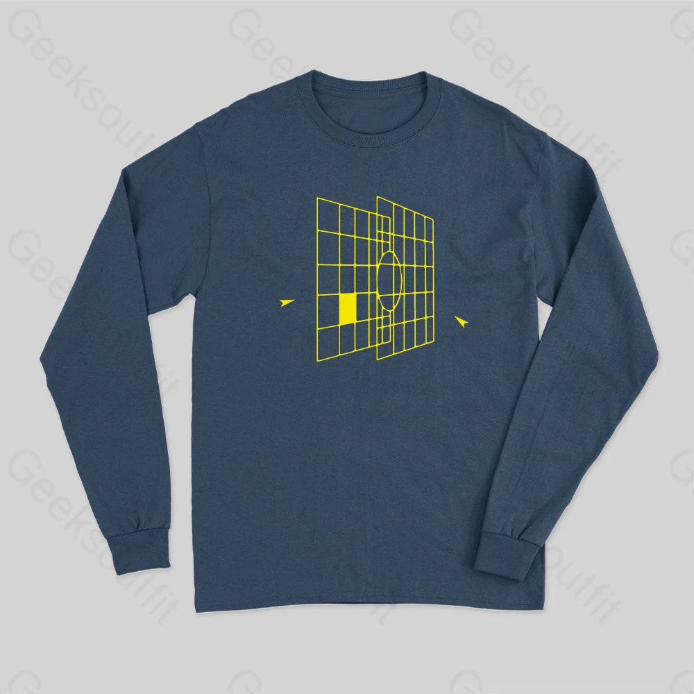 Space Ship Targeting Computer Long Sleeve T-Shirt Navy / S