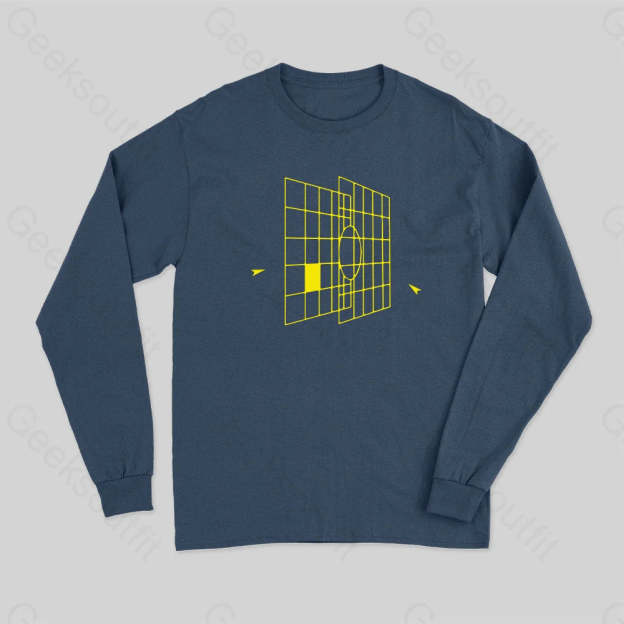 Space Ship Targeting Computer Long Sleeve T-Shirt Navy / S