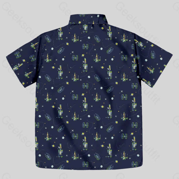 Spacecraft Button Up Pocket Shirt - Geeksoutfit