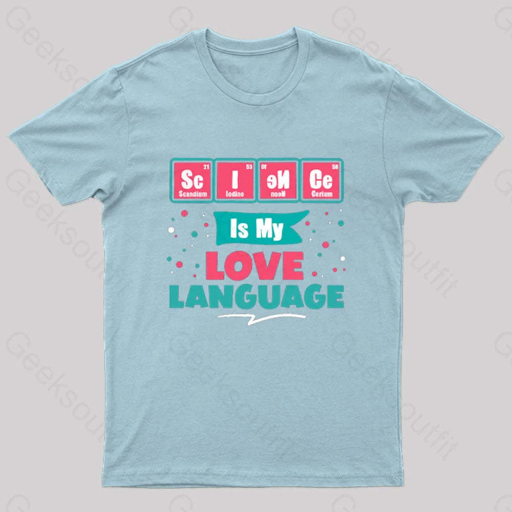 Speak Science To Me Nerd T-Shirt Light Blue / S