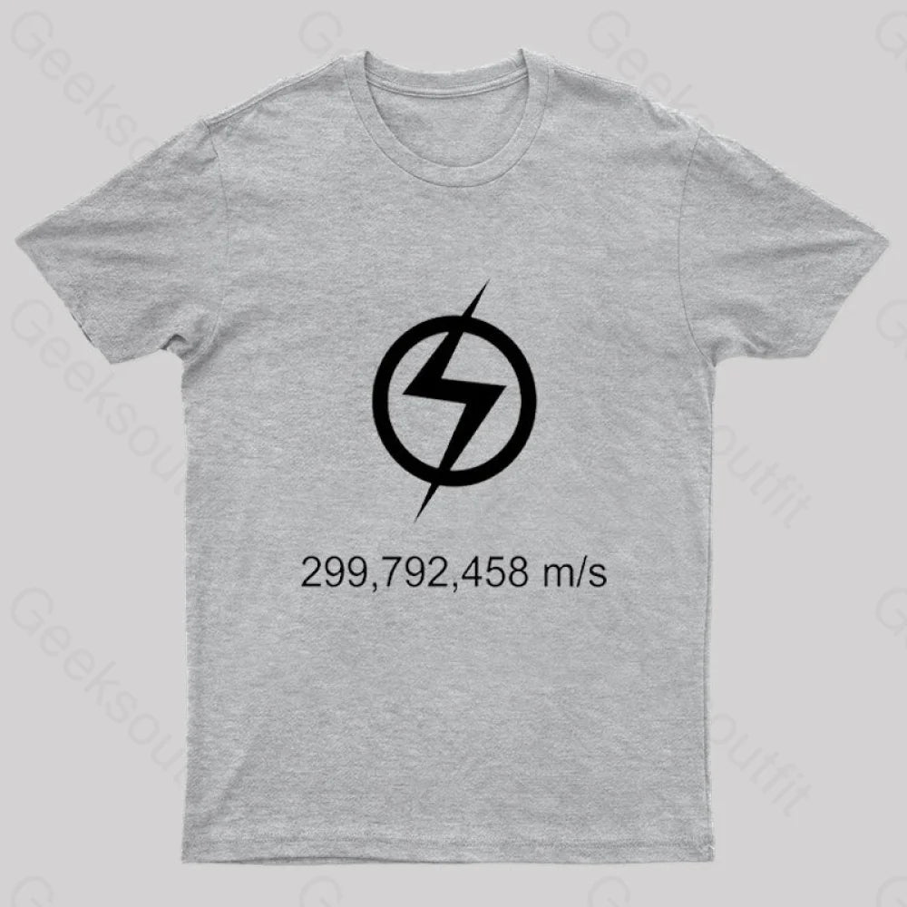 Speed Of Light Nerd T-Shirt Grey / S