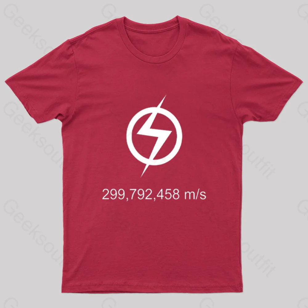 Speed Of Light Nerd T-Shirt Red / S